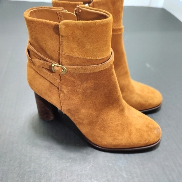 Draper James Cognac Brown Tegan Ankle Women's Booties Size 9 NWOT - Picture 1 of 10